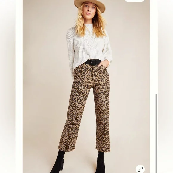 Levi's Brown Leopard Print Ankle Pants - Picture 1 of 15